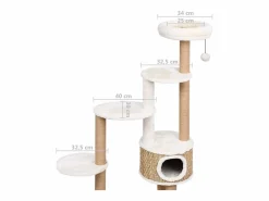 Clicnbuy Árbol para gatos cojín lujo poste rascador hierba marina 148 cm