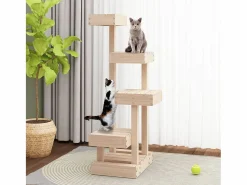 Best Árbol para gatos madera maciza de pino 45,5x49x103 cm Juego De Animales