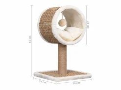 Clicnbuy Árbol para gatos túnel superior y juguete hierba marina 56 cm