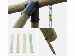Sweeek Área de juegos columpios, escalera de cuerda