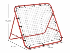 Discount Reboteador de fútbol con ángulo ajustable, metal, y negro (96x80x96 cm) Rojo