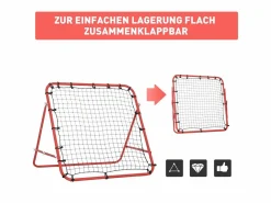 Discount Reboteador de fútbol con ángulo ajustable, metal, y negro (96x80x96 cm) Rojo