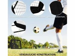 Reboteador de fútbol plegable, 5 posiciones ajustables, acero, (128x118x108-120cm)