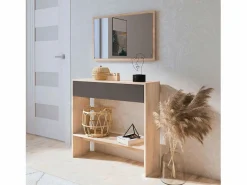 Online duehome Recibidor Aros Tofe - Gris Grafito Negro / Color natural claro