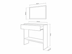 Online duehome Recibidor Aros Tofe - Gris Grafito Negro / Color natural claro