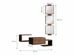 MB Muebles Bonitos Recibidor para Entrada Pasillo en Nogal Ambar 99x22x145cm Neo