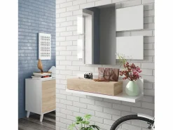 Outlet Recibidor Telma 1 cajón y Espejo Color /Roble Armario De Entrada
