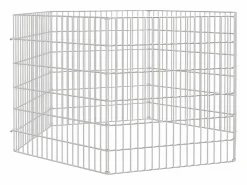 Outlet Recinto animales corral 6 paneles hierro galvanizado 54x60 cm ES864964 Plateado