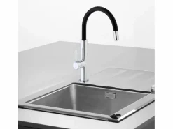 Essebagno Reflet mezclador para fregadero cromado y negro