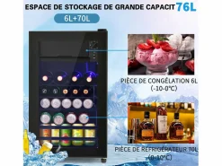 Hauss Spole Refrigerador de 76 litros con iluminación LED - Estantes ajustables -