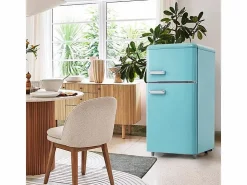 Outlet Refrigerador de doble puerta con ajustes y ruedas - 72L - 120kWh/año - Nivel de ruido bajo de 39 dB - Clase E - 45x44x91cm Electrodomésticos De Frío