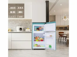 Outlet Refrigerador de doble puerta con ajustes y ruedas - 72L - 120kWh/año - Nivel de ruido bajo de 39 dB - Clase E - 45x44x91cm Electrodomésticos De Frío