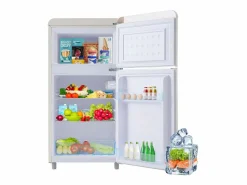 DripeX Refrigerador de doble puerta con ajustes y ruedas - 72L - 120kWh/año - Nivel de ruido bajo de 39 dB - Clase E - 45x44x91cm