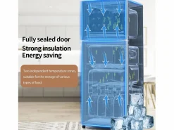 New Refrigerador de dos puertas, 28L + 64L, con 3 estantes y LED, -27 ° C a 13 ° C, 116 kWh/año, eficiencia energética de Electrodomésticos De Frío