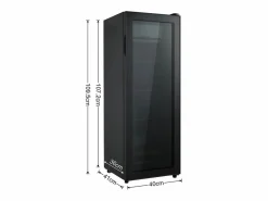 DripeX Refrigerador 128L, con 3 estantes ajustables y puerta de vidrio, -10 ° C a 10 ° C, 90 kWh/año, eficiencia energética F, 40x41x109.5cm