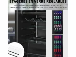 DripeX Refrigerador 128L, con 3 estantes ajustables y puerta de vidrio, -10 ° C a 10 ° C, 90 kWh/año, eficiencia energética F, 40x41x109.5cm