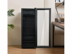 DripeX Refrigerador 128L, con 3 estantes ajustables y puerta de vidrio, -10 ° C a 10 ° C, 90 kWh/año, eficiencia energética F, 40x41x109.5cm