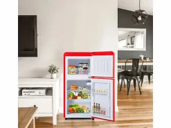 Sale Refrigerador 22L+38L, doble puerta con LED y pies ajustables, clase E, -27°C-13°C, 102 kWh/año, , 42x45.5x88.8cm Electrodomésticos De Frío