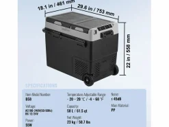 New Refrigerador Portátil SucceBuy 58 L, Doble Zona, Refrigerador Congelador para Coche y Casa Electrodomésticos De Frío