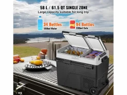 New Refrigerador Portátil SucceBuy 58 L, Doble Zona, Refrigerador Congelador para Coche y Casa Electrodomésticos De Frío