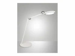 Regina - Lámpara de mesa ajustable Fabas Luce blanca - LED táctil de 9 W integrado, regulable, CCT (3000K, 4000K, 5000K, 6000K) Blanco