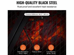 Outlet Rejilla de Hogar SucceBuy Redonda Plegable de 91cm, Acero Robusto X-Marks, Utensilios de Cocina de Camping Portátiles para Fiestas al Aire Libre, Materiales Y Utensilios De Cocina