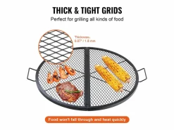 Outlet Rejilla de Hogar SucceBuy Redonda Plegable de 91cm, Acero Robusto X-Marks, Utensilios de Cocina de Camping Portátiles para Fiestas al Aire Libre, Materiales Y Utensilios De Cocina
