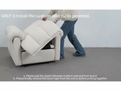 DripeX Relájate sillón de terciopelo eléctrico de teddy, silla de ocio ajustable con USB, anti -estatal con reposapiés - 96x97x104cm Beige
