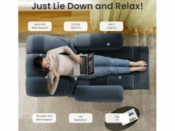 Outlet Relájate sillón de terciopelo eléctrico de teddy, silla de ocio ajustable con USB, anti -estatal con reposapiés - 96x97x104cm Sillón Escandinavo
