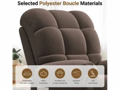 DripeX Relájate sillón de terciopelo eléctrico de teddy, silla de ocio ajustable con USB, anti -estatal con reposapiés - 96x97x104cm marrón