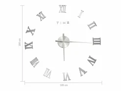 Reloj 3D de pared con diseño moderno 100 cm XXL ES763204 Plateado