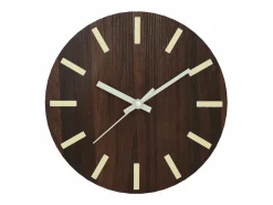 Reloj de pared con escalas y agujas luminosas marrón Ø30 cm ES778478