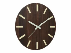 Reloj de pared con escalas y agujas luminosas marrón Ø30 cm ES778478
