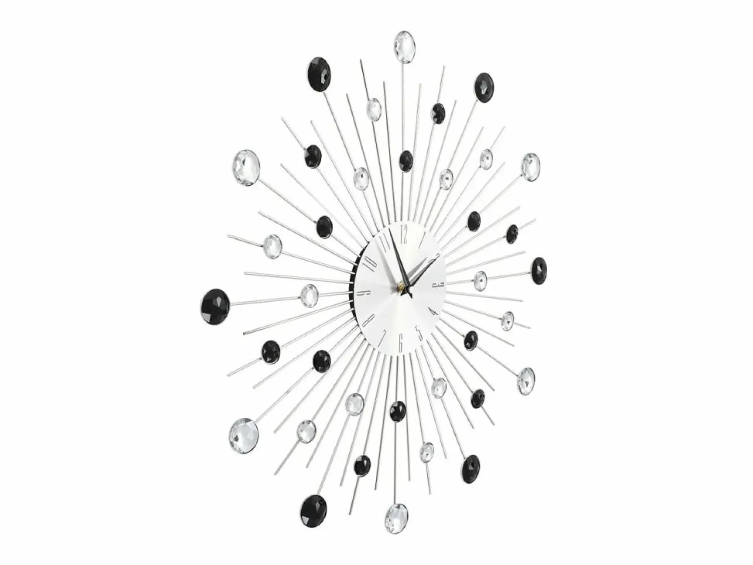 Hot Reloj de pared con movimiento de cuarzo diseño moderno 50 cm ES147532 Plateado