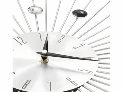 Hot Reloj de pared con movimiento de cuarzo diseño moderno 50 cm ES147532 Plateado