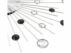 Hot Reloj de pared con movimiento de cuarzo diseño moderno 50 cm ES147532 Plateado