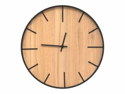 Hot Reloj de pared de hierro y madera de ingeniería marrón Ø39 cm ES318995 Reloj De Pared