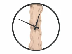 Discount Reloj de pared de hierro y madera de roble marrón Ø35 cm ES345202 Marru00f3n