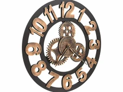 Reloj de pared de metal y negro 58 cm ES302916