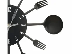 Online Reloj de pared diseño cuchara y tenedor 40 cm aluminio ES528387 Reloj De Pared