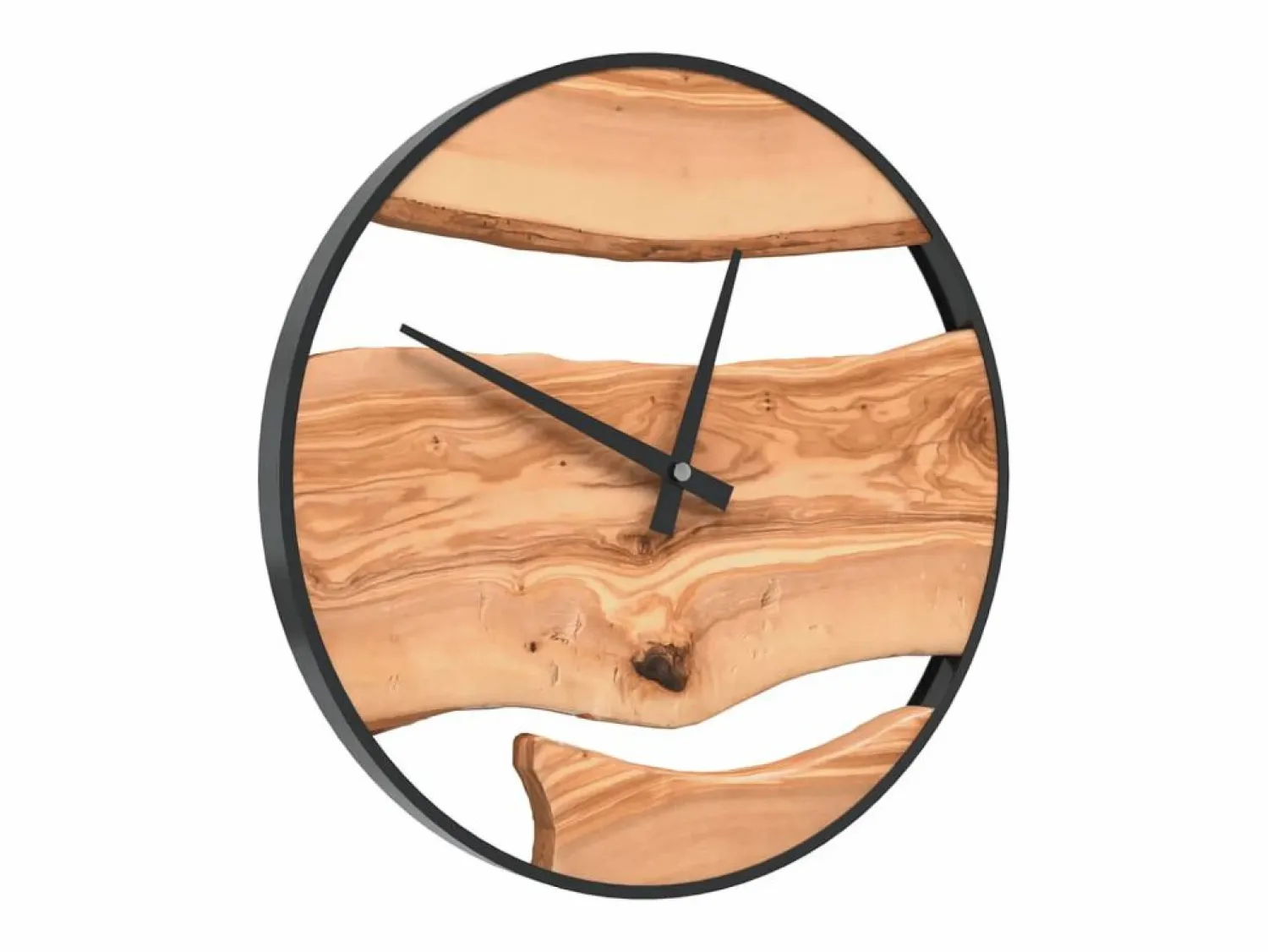 Sale Reloj de pared hierro y madera de olivo marrón Ø35 cm ES871804 Reloj De Pared