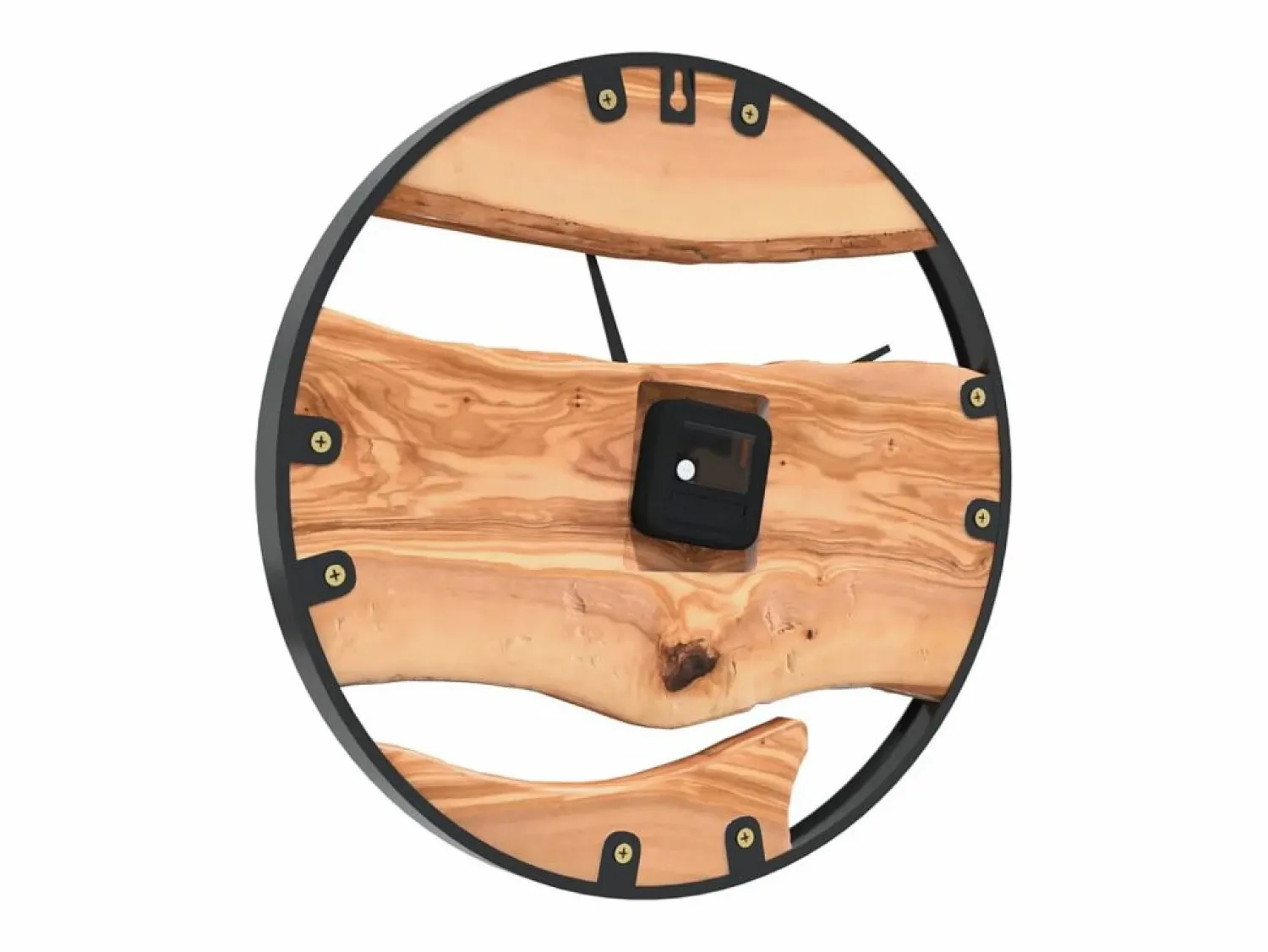 Sale Reloj de pared hierro y madera de olivo marrón Ø35 cm ES871804 Reloj De Pared