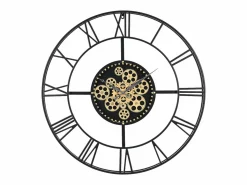 INSIDEART Reloj de pared industrial - D. 80 cm - metal - Negro y dorado - KARIAL