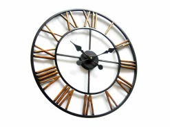 INSIDEART Reloj de pared industrial de hierro y dorado diám 50 cm IRON