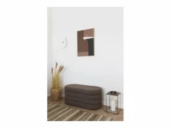 House Nordic Reloj de pared orgánico de Viena, cemento blanquecino, 28 x 33 cm