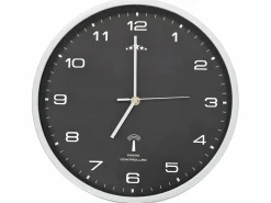 Reloj de pared radiocontrol movimiento de cuarzo 31 cm ES387368 Negro