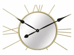 Discount Reloj de pared redondo de metal 80 cm con espejo Stick Reloj De Pared