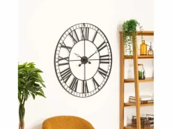 Clearance Atmosphera Reloj de Pared Tibor, , 88 cm, para Salón y Comedor, Diseño Moderno Negro