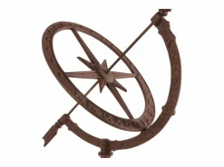 Clearance ESSCHERT DESIGN Reloj de sol sobre soporte de hierro fundido Marru00f3n