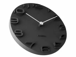 New KARLSSON Reloj moderno con agujas cromadas On the Edge Negro